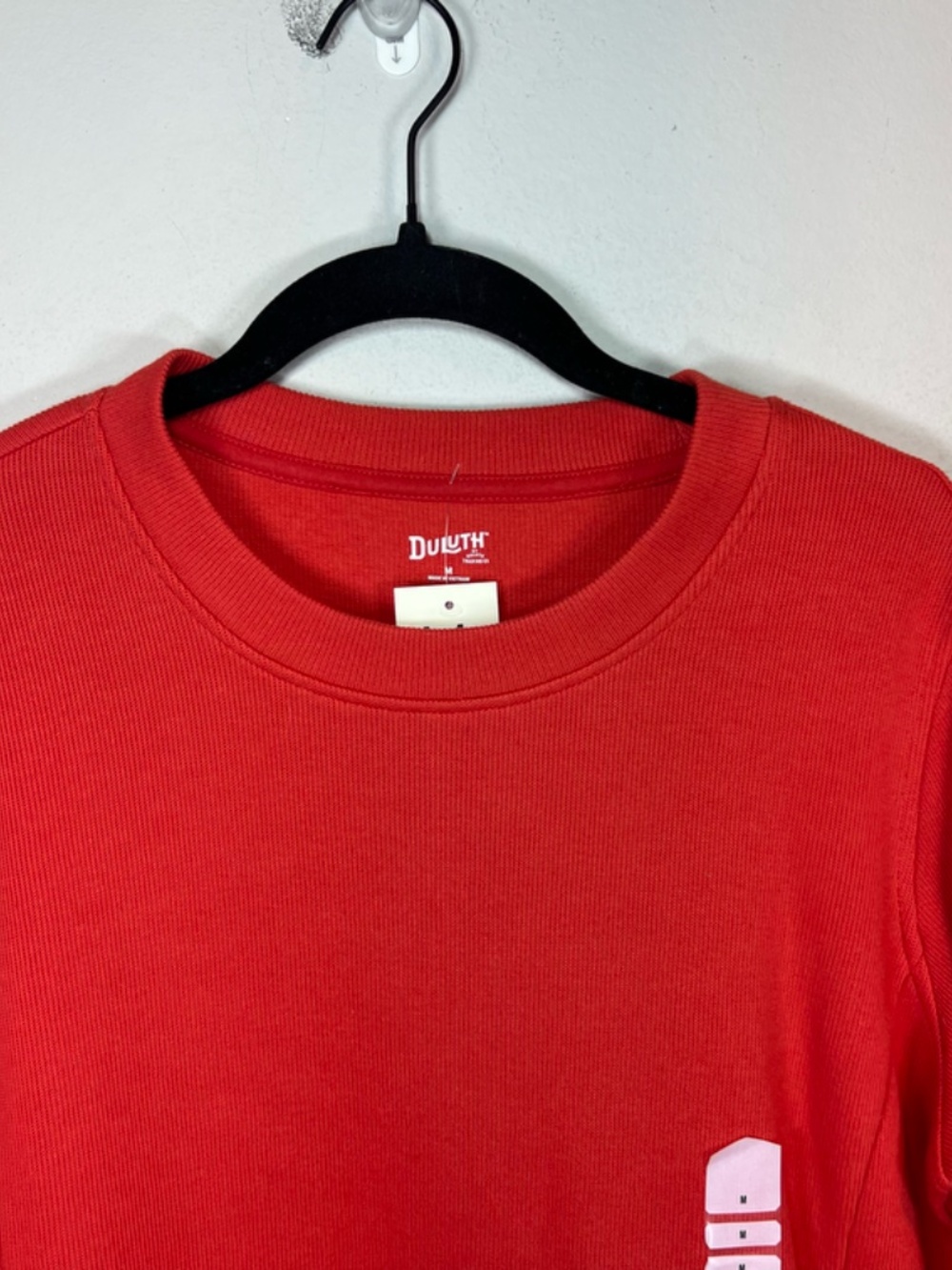 Duluth Trading Co. Ribbed Crewneck Sweatshirt  Orange Pockets Cotton  NEW Medium - Picture 2 of 13